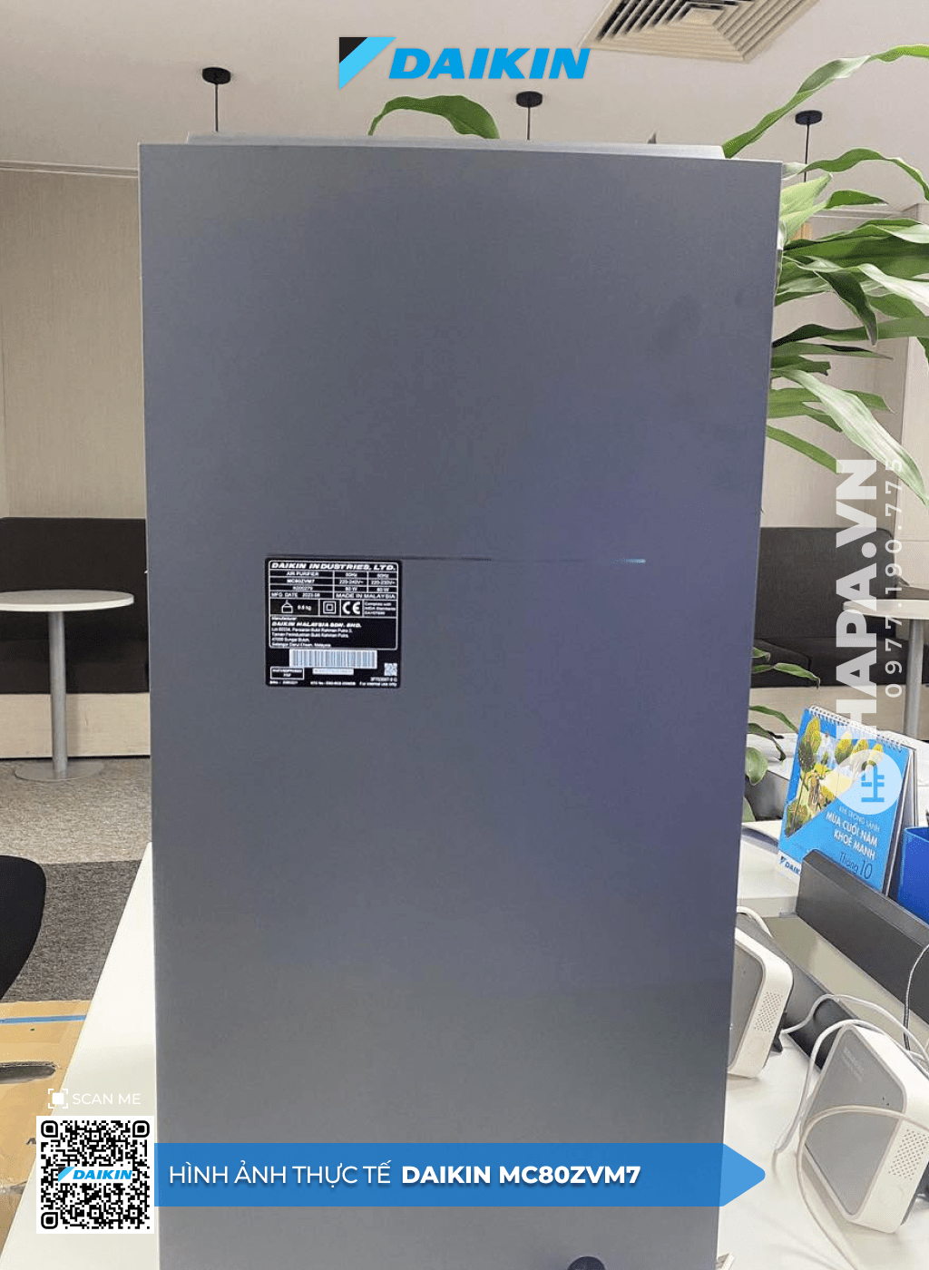 Hình ảnh thực tế của Máy Lọc Không Khí DAIKIN MC80ZVM7 tại Văn phòng Hải Âu, Bắc Giang