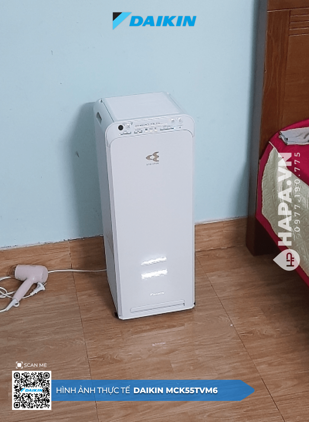 Hình ảnh thực tế của Máy Lọc Không Khí DAIKIN MCK55TVM6 tại Nhà phố Khánh Hội 2, Quận 4, TP HCM