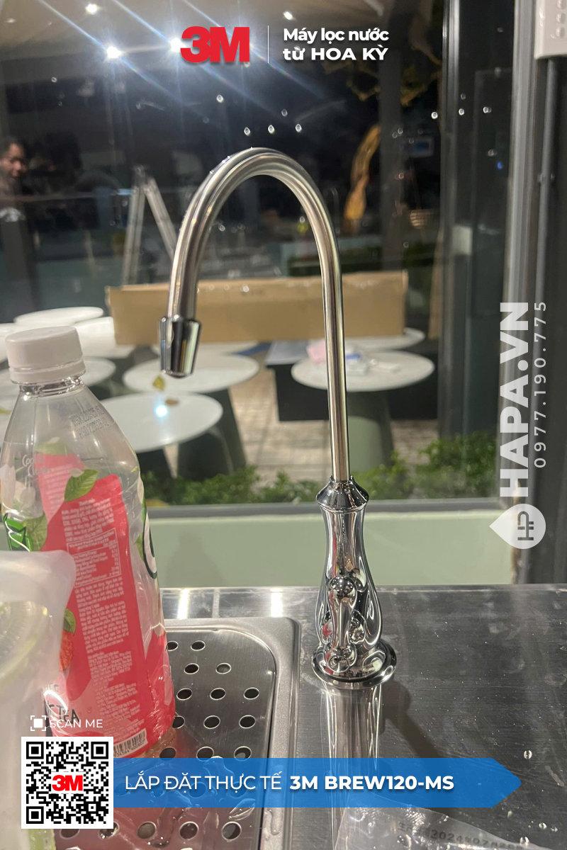 Hình ảnh lắp đặt thực tế của Máy Lọc Nước 3M BREW120-MS lắp đặt tại quán cafe, quận 2, TP HCM - 3