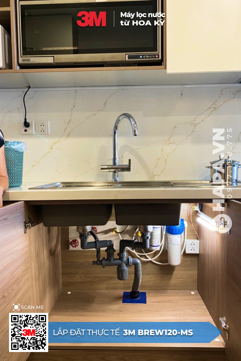 Hình ảnh lắp đặt thực tế của Máy Lọc Nước 3M BREW120-MS tại Vinhomes Ba Son, Quận 1, TP. HCM