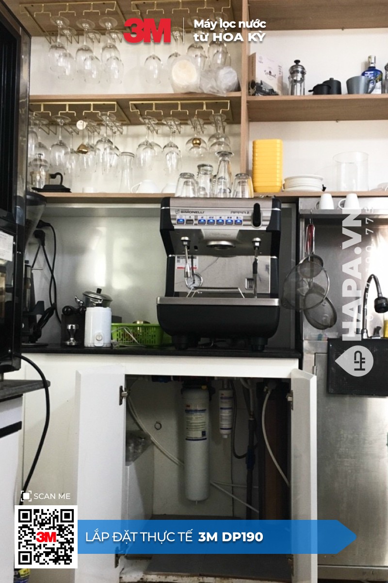 Hình ảnh lắp đặt thực tế của Máy Lọc Nước 3M DP190 Chuyên dùng cho Horeca, Nhà Hàng, Quán Cafe tại Quán Cafe Vũng Tàu (1)