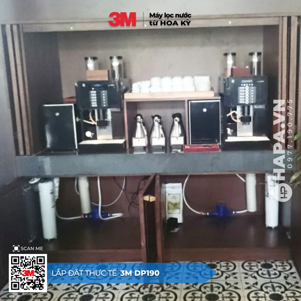 Hình ảnh lắp đặt thực tế của máy lọc nước 3M DP190 Chuyên dùng cho Horeca tại quán cafe Cẩm Lệ, Đà Nẵng