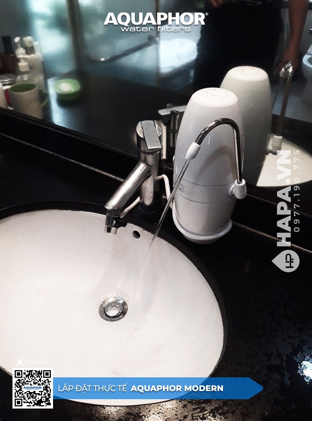 Hình ảnh lắp đặt Máy Lọc Nước Để Bàn AQUAPHOR MODERN tại Chung Cư Prosper Plaza Quận 12 Thành phố Hồ Chí Minh