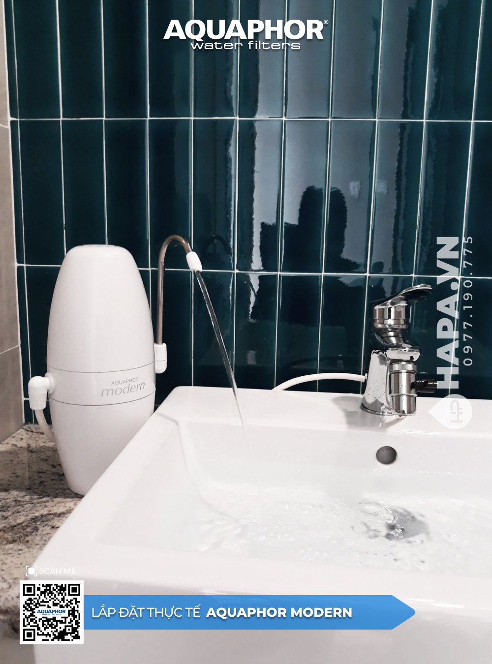 Hình ảnh lắp đặt Máy Lọc Nước Để Bàn AQUAPHOR MODERN tại Chung Cư Rivera Park Saigon Quận 10 Thành phố Hồ Chí Minh