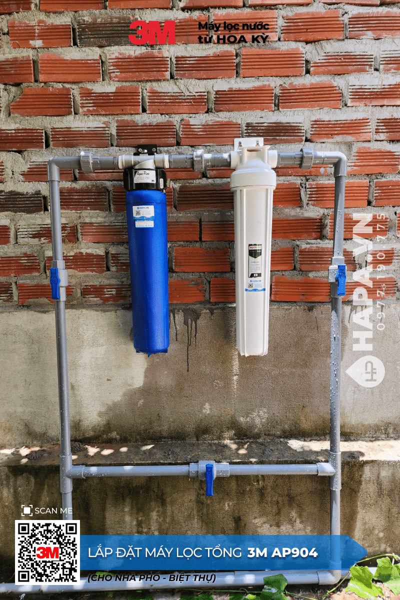 Hình ảnh lắp đặt thực tế Máy Lọc Nước Đầu Nguồn 3M AP904 tại Biệt Thự Bến Tre