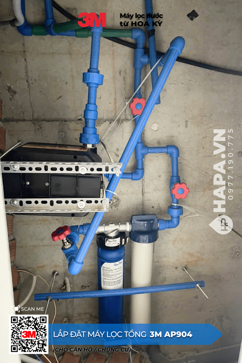 Hình ảnh lắp đặt thực tế Máy Lọc Nước Đầu Nguồn 3M AP904 tại STown Tham Lương, Quận 12, TP HCM.