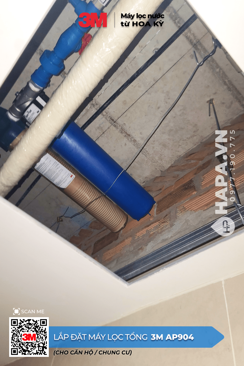 Hình ảnh lắp đặt thực tế Máy Lọc Nước Đầu Nguồn 3M AP904 tại The Estella, Quận 2, TP HCM.