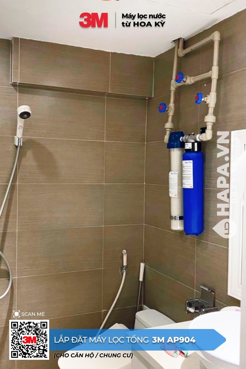 Hình ảnh lắp đặt thực tế Máy Lọc Nước Đầu Nguồn 3M AP904 tại Florita, quận 7, TP. HCM