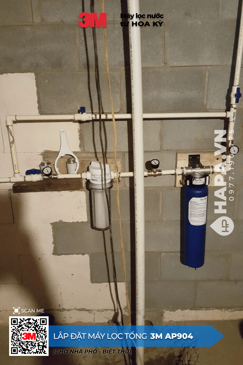 Hình ảnh lắp đặt thực tế Máy Lọc Nước Đầu Nguồn 3M AP904 tại Khu dân cư An Lộc, Quận 12, TP HCM