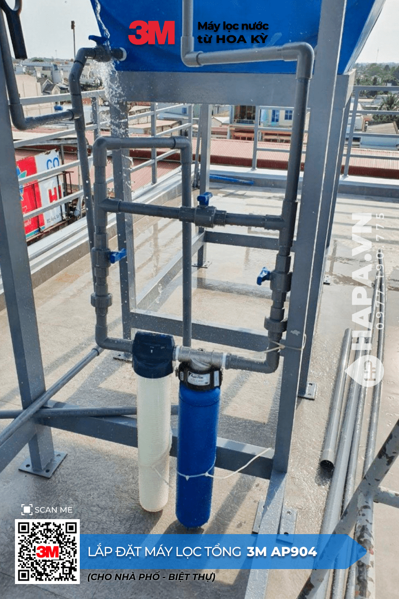 Hình ảnh lắp đặt thực tế Máy Lọc Nước Đầu Nguồn 3M AP904 tại Khu dân cư Huy Hoàng, Quận Gò Vấp, TP HCM