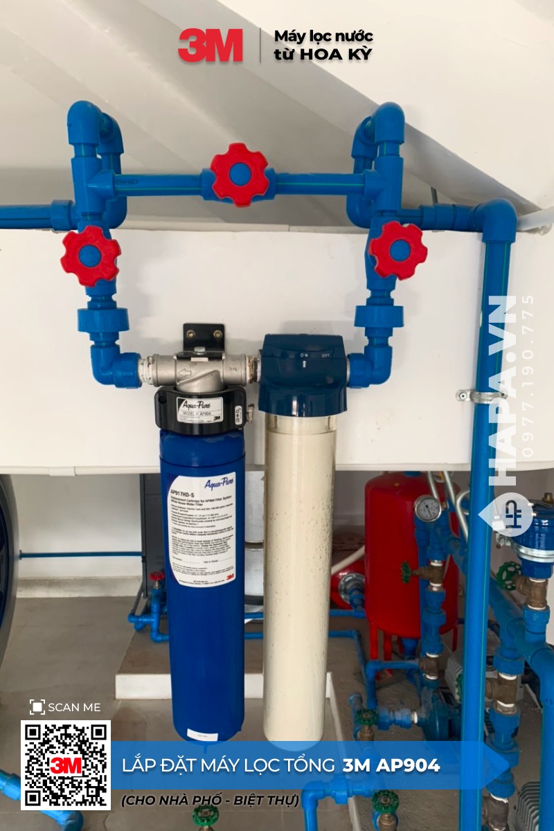 Hình ảnh lắp đặt thực tế Máy Lọc Nước Đầu Nguồn 3M AP904 tại Masteri Thảo Điền, TP. Thủ Đức