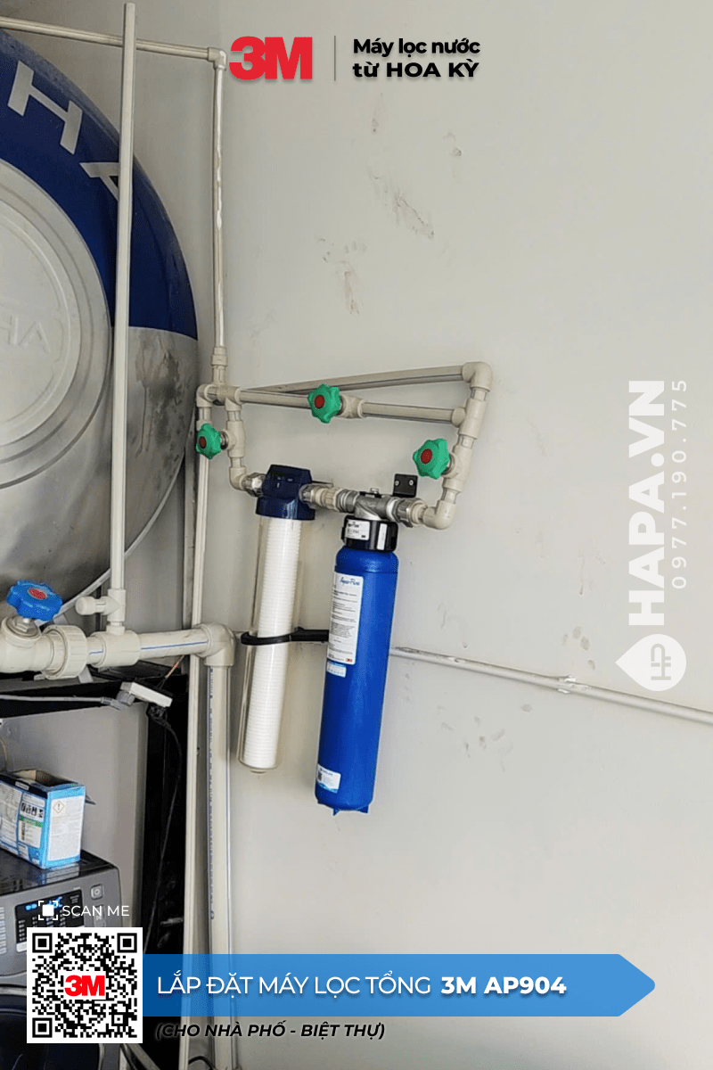 Hình ảnh lắp đặt thực tế Máy Lọc Nước Đầu Nguồn 3M AP904 tại Nhà phố Đống Đa, Hà Nội