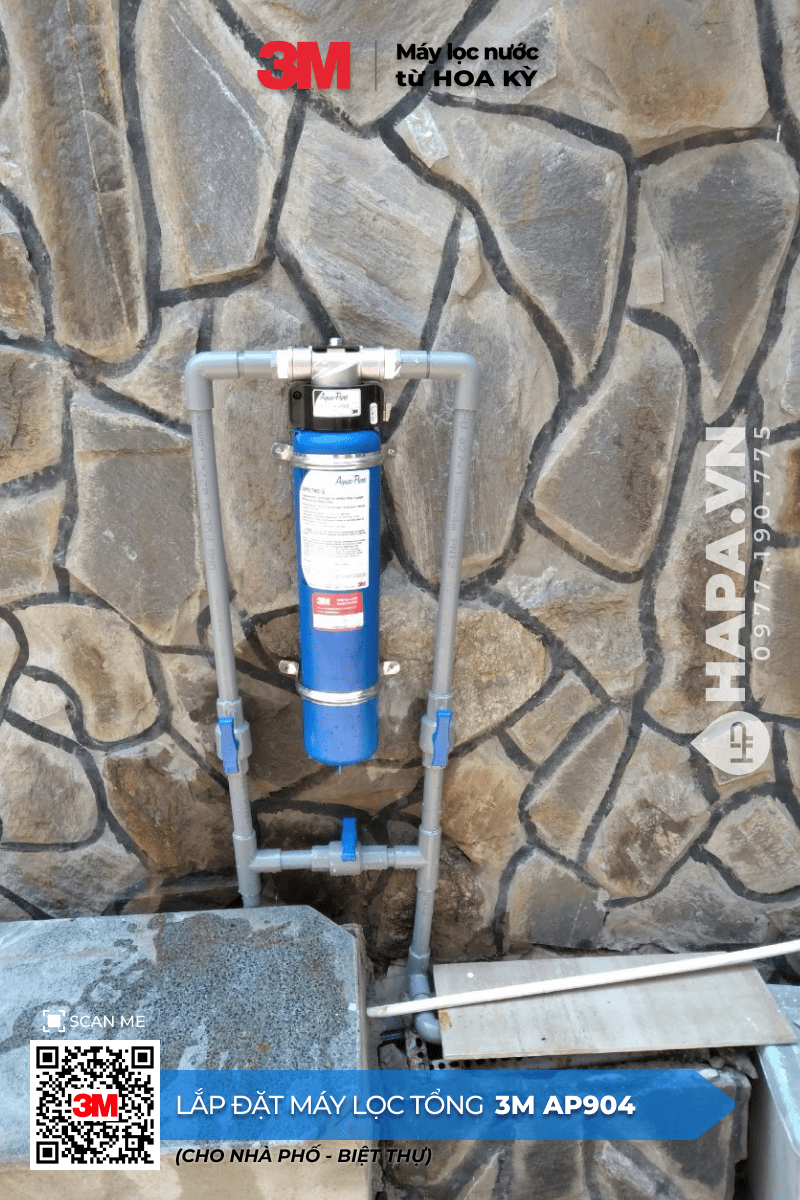 Hình ảnh lắp đặt thực tế Máy Lọc Nước Đầu Nguồn 3M AP904 tại Thương xá Bảy Hiền, Quận Tân Bình, TP HCM