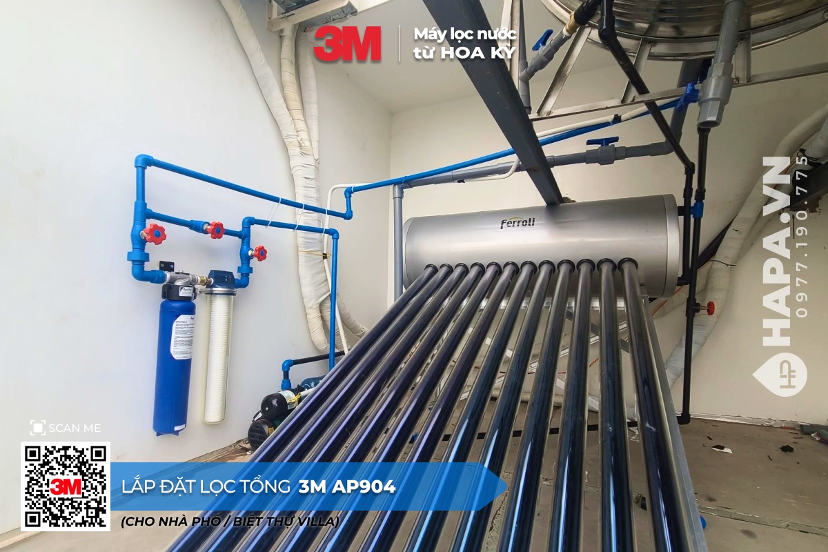 Hình ảnh lắp đặt thực tế của Máy Lọc Nước Đầu Nguồn 3M AP904 tại Villa Song Saigon, TP Thủ Đức