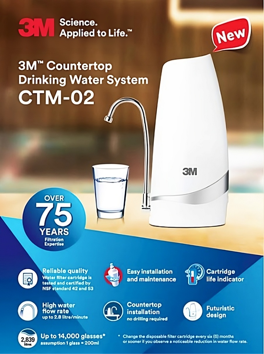 3M Countertop Drinking Water System, CTM-02 - 3M ID 7012267850UPC 59557907086706