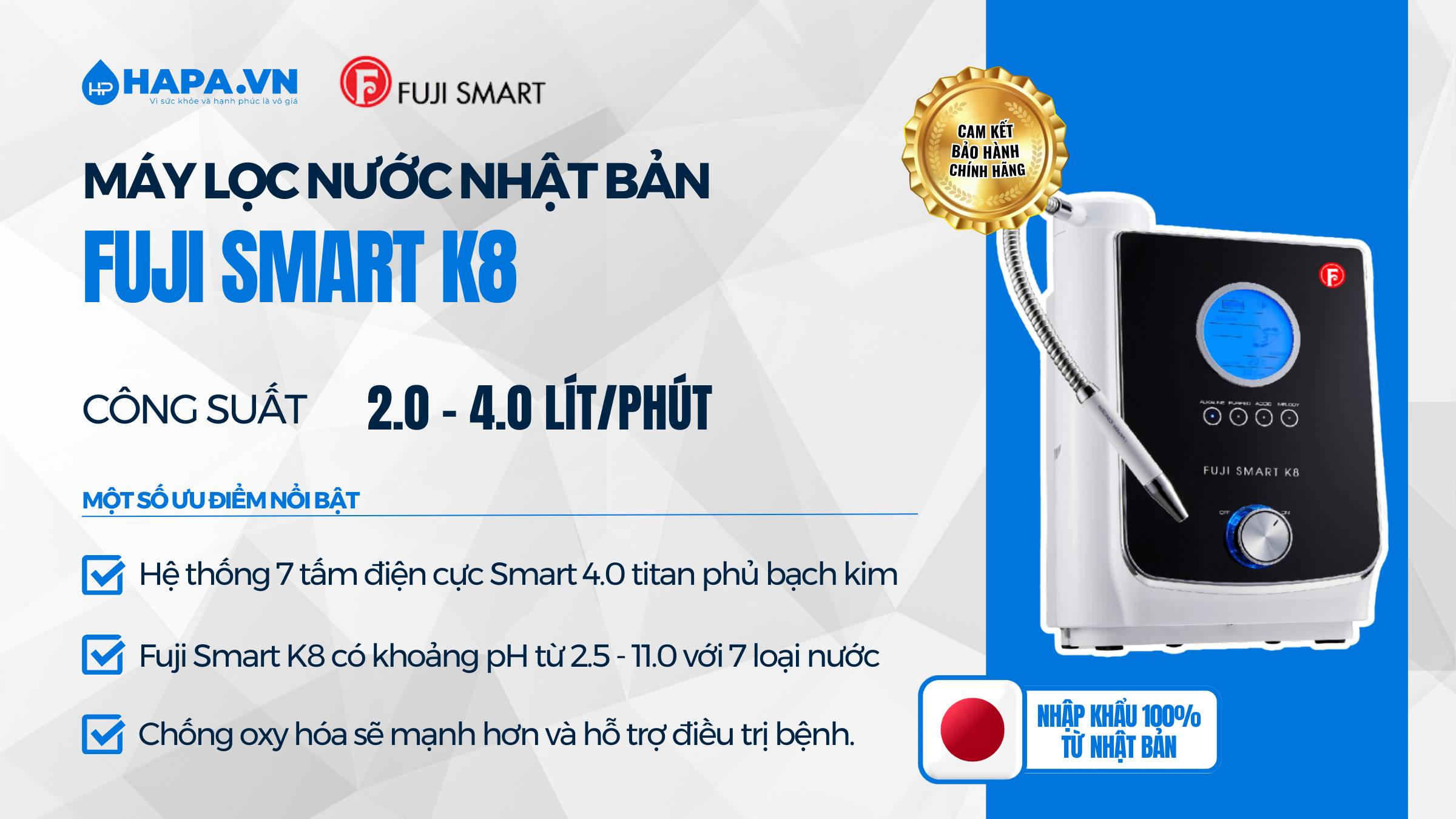 Máy Lọc Nước Nhật Bản - FUJI SMART K8