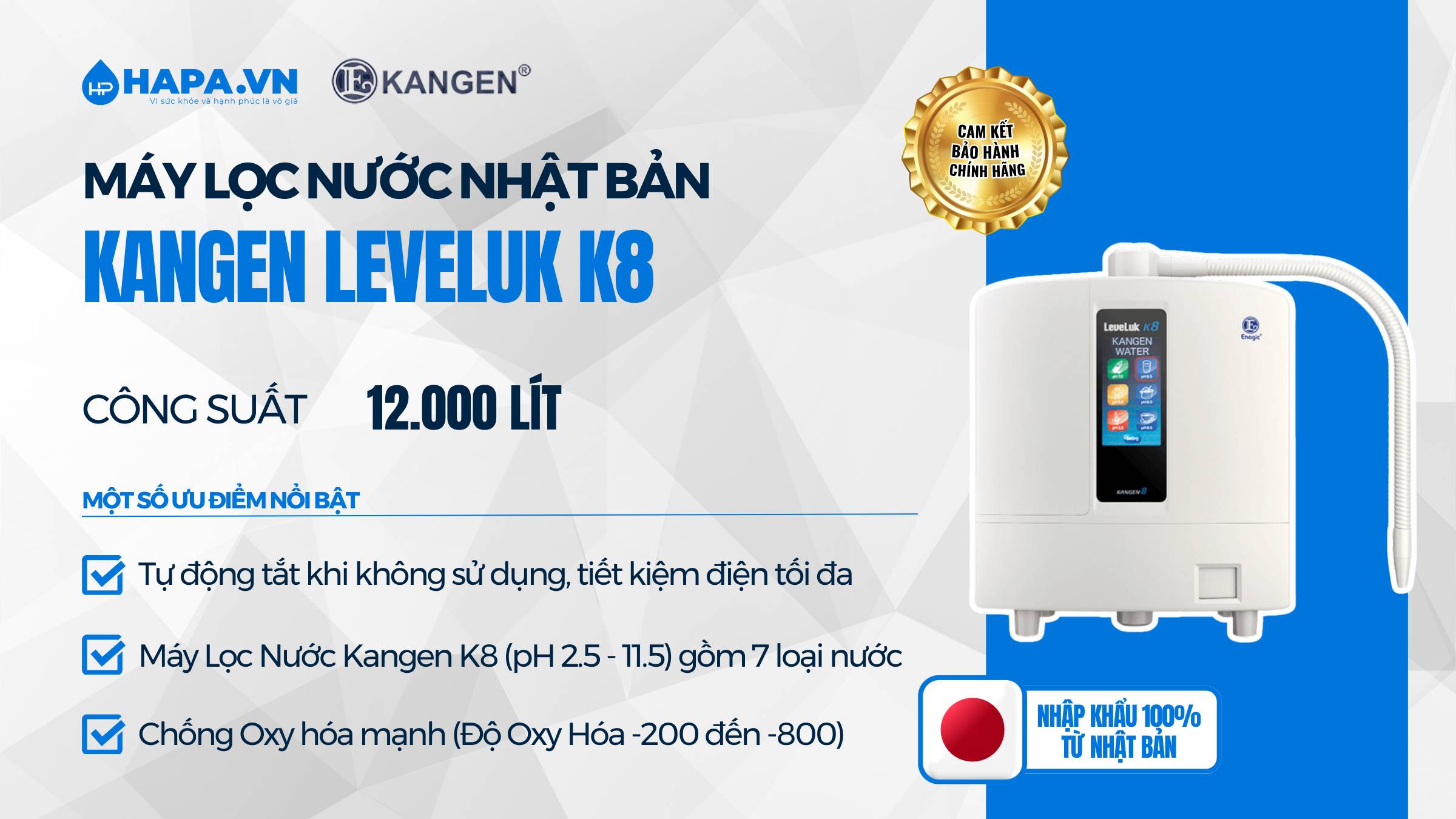 May Lọc Nước Nhật Bản - Kangen LEVELUK K8