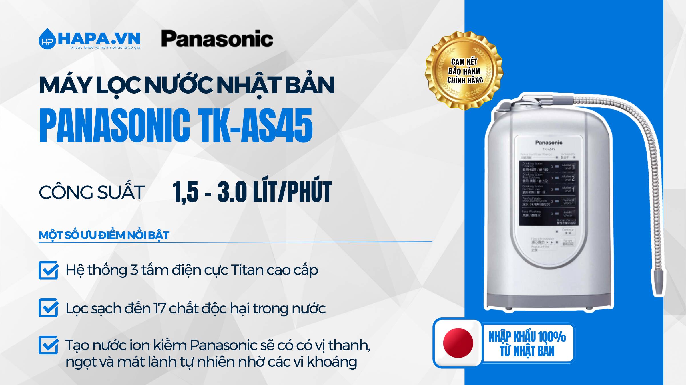 Máy Lọc Nước Nhật Bản - PANASONIC TK-AS45