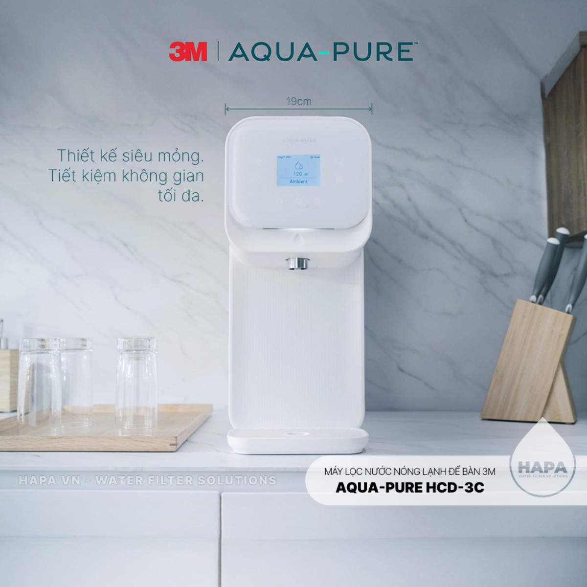 Hình ảnh lắp đặt thực tế của Máy Lọc Nước Nóng Lạnh Để Bàn 3M Aqua-Pure HCD-3C tại HAPA VN - 02