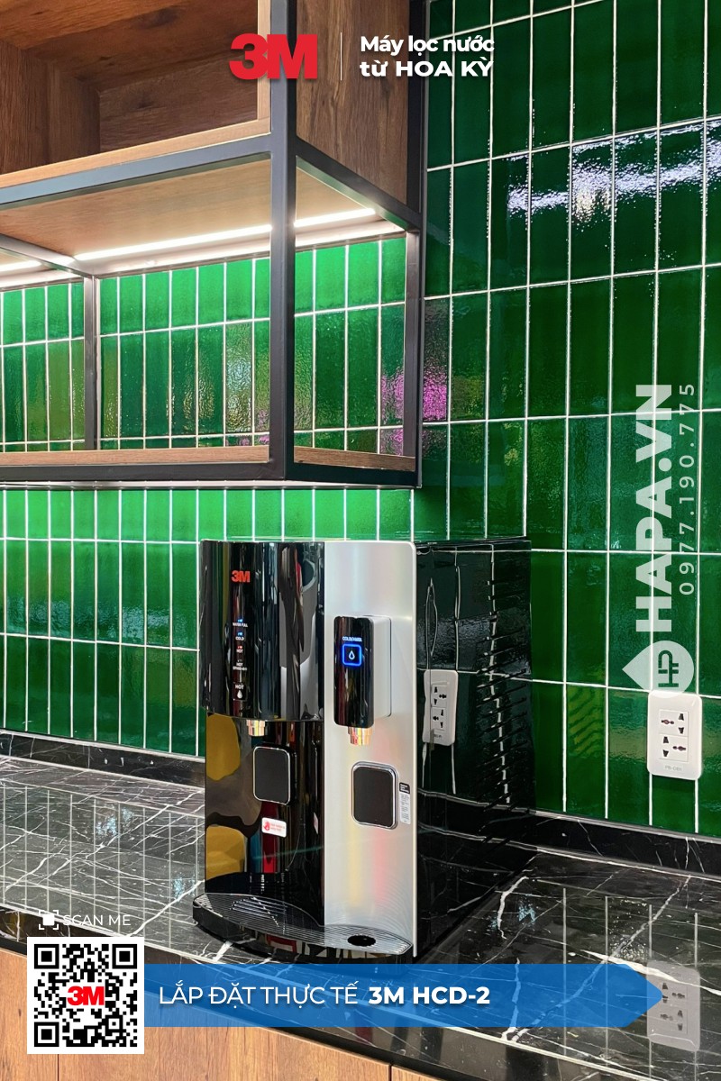Hình ảnh lắp đặt thực tế của Máy Lọc Nước Nóng Lạnh Để Bàn 3M HCD-2 tại Eco Park Gia Lâm Hà Nội (1)