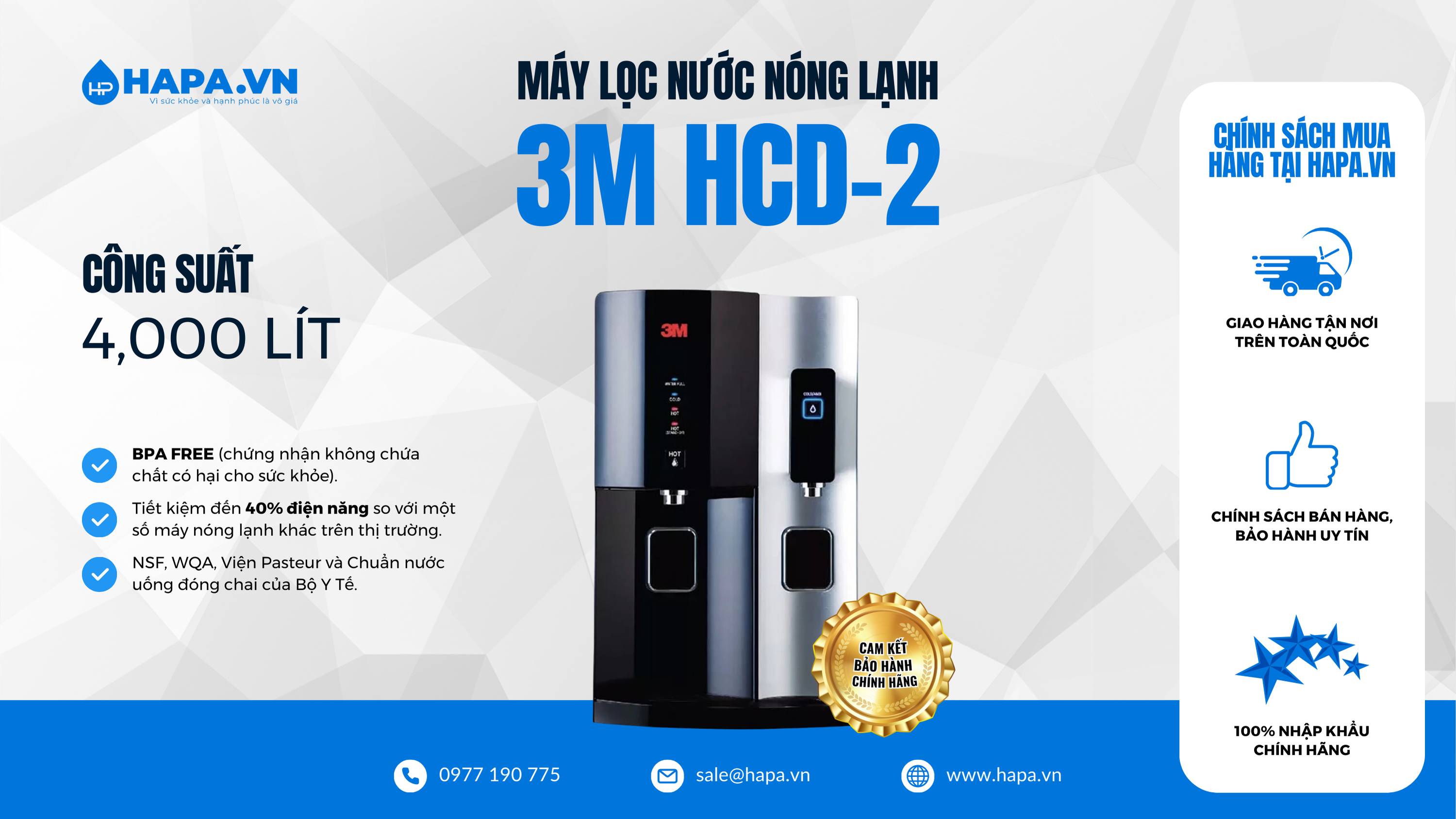 Máy Lọc Nước Nóng Lạnh Để Bàn 3M HCD-2