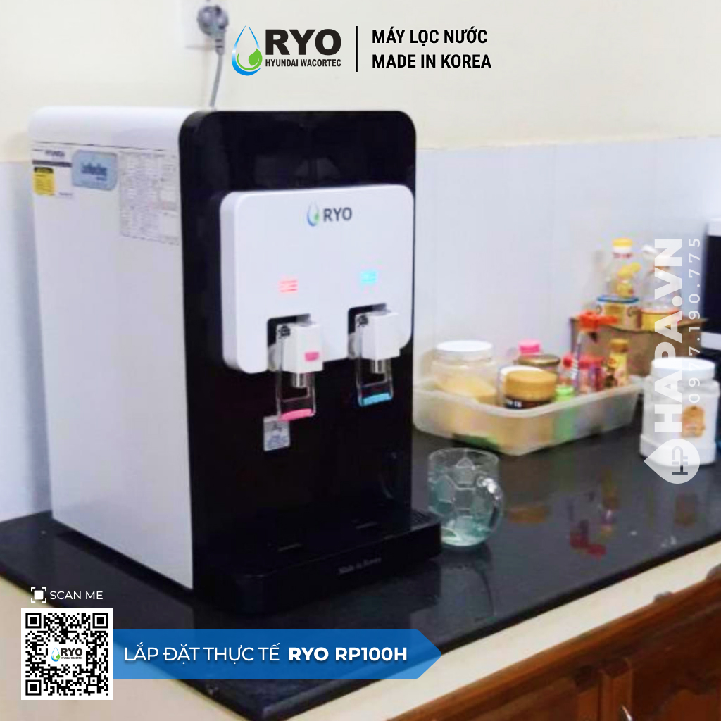 Hình ảnh lắp đặt thực tế của Máy Lọc Nước Nóng Lạnh Để Bàn RYO Hyundai RP100H, Diamond Riverside, Quận 8, TP. HCM