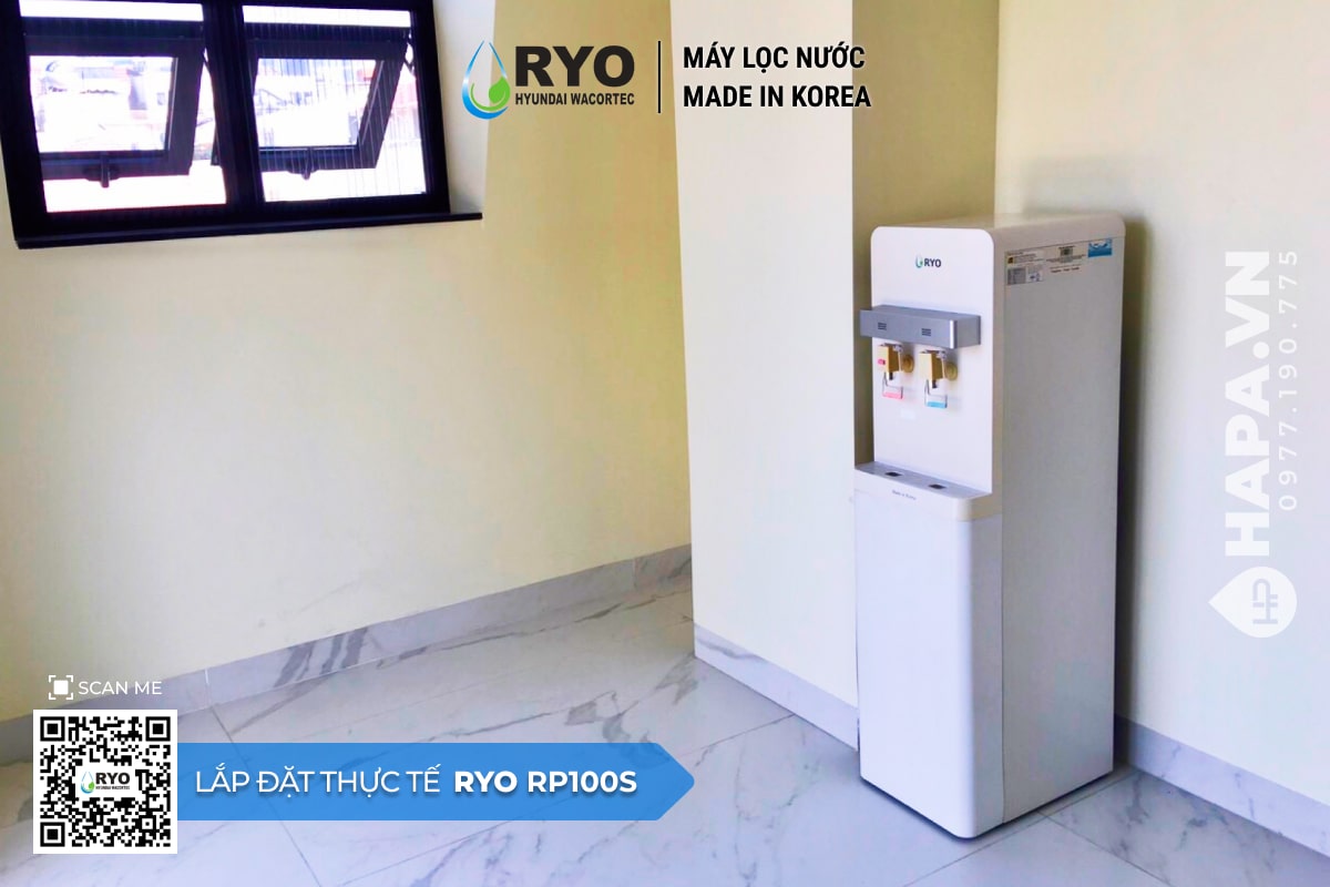 Hình ảnh lắp đặt thực tế của Máy Lọc Nước Nóng Lạnh RYO Hyundai RP100S, tại Gamuda Gardens, Hoàng Mai, Hà Nội