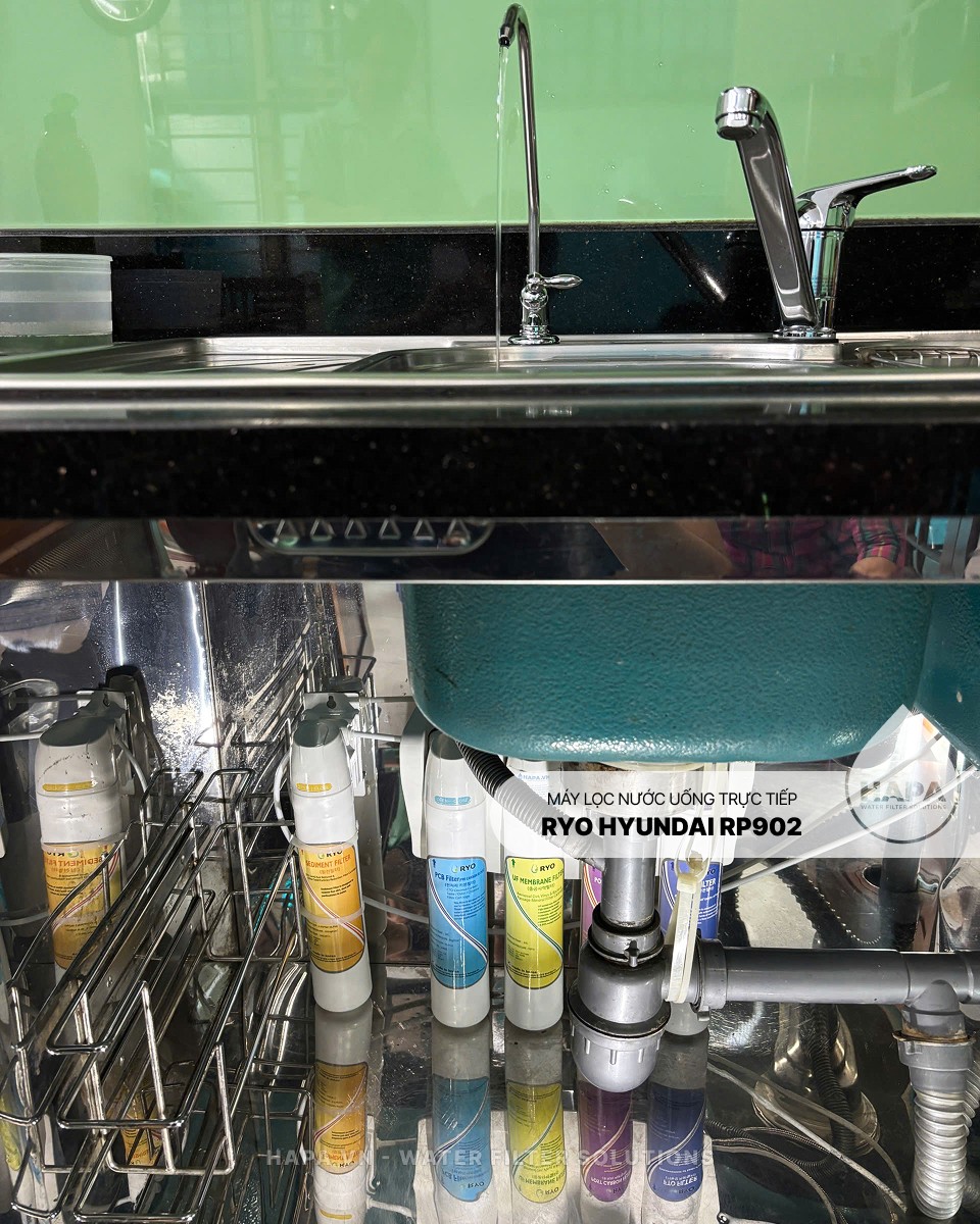 Lắp đặt Máy Lọc Nước RYO Hyundai RP902 Công Nghệ UF - Nhập Khẩu Hàn Quốc, Uống Trực Tiếp Từ Vòi, Máy Lọc Nước Lắp Gầm Tủ Bếp - 2