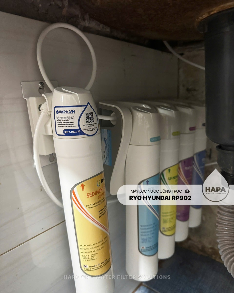 Lắp đặt Máy Lọc Nước RYO Hyundai RP902 Công Nghệ UF - Nhập Khẩu Hàn Quốc, Uống Trực Tiếp Từ Vòi, Máy Lọc Nước Lắp Gầm Tủ Bếp