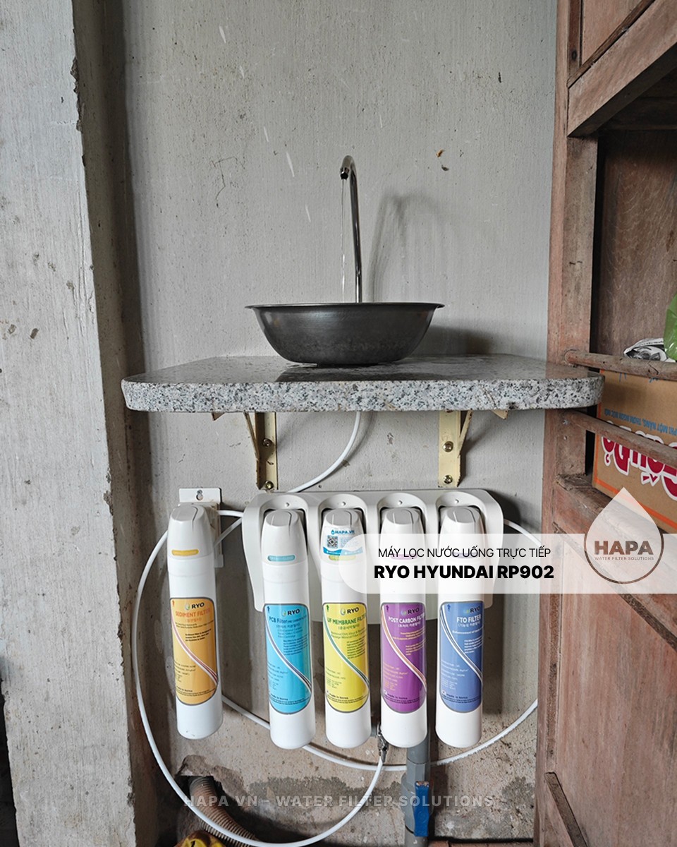 Hình ảnh lắp đặt thực tế của Máy Lọc Nước RYO Hyundai RP902 Uống Trực Tiếp tại Đà Nẵng