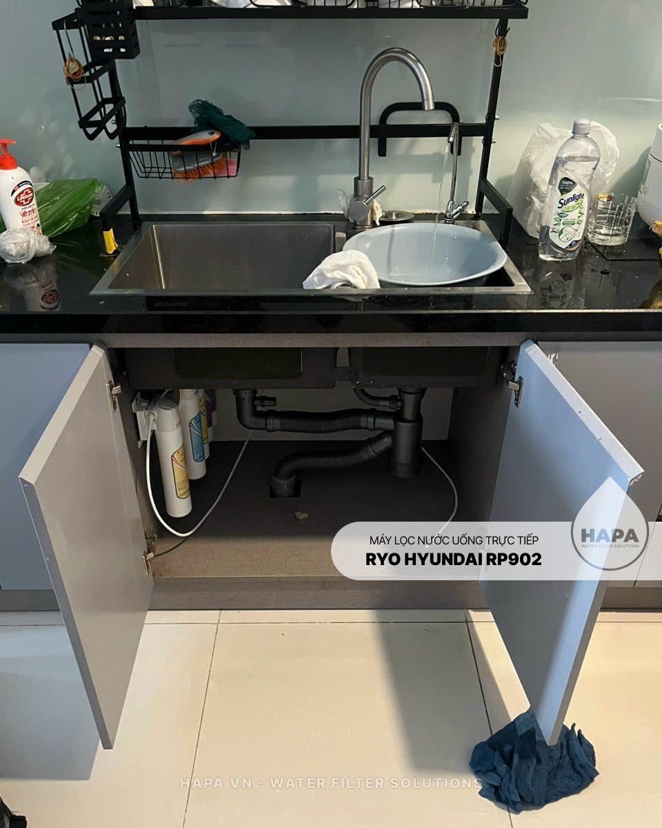 Hình ảnh lắp đặt thực tế của Máy Lọc Nước RYO Hyundai RP902 Uống Trực Tiếp tại Cần Thơ