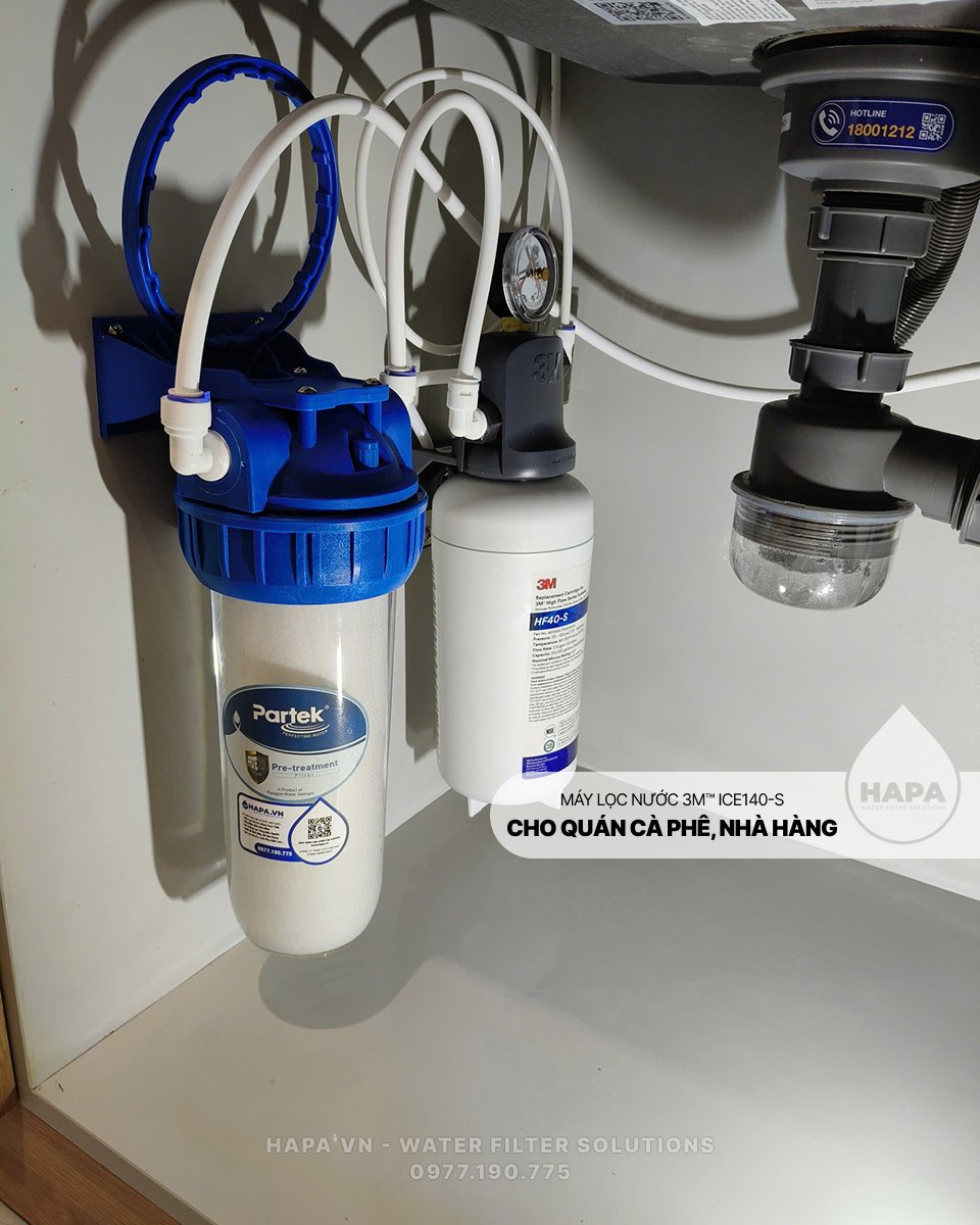 Lắp đặt thực tế Máy Lọc Nước 3M Cho Quán Cà Phê Vừa Và Nhỏ, F&B, Nhà Hàng - Nhập khẩu Mỹ - tại HAPA VN - 1