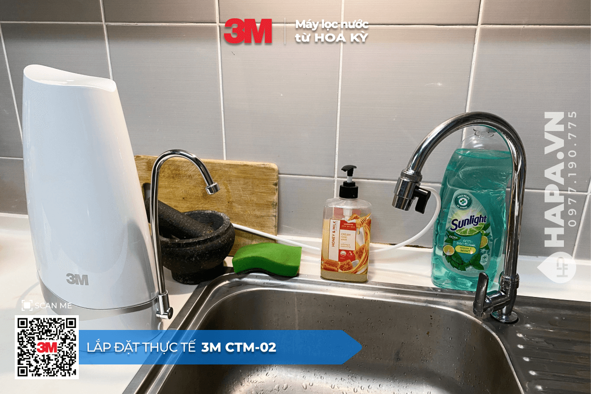 Hình ảnh lắp đặt thực tế của Lắp Đặt Máy Lọc Nước Để Bàn 3M CTM-02 tại Eco Green, Quận 7, TP. HCM