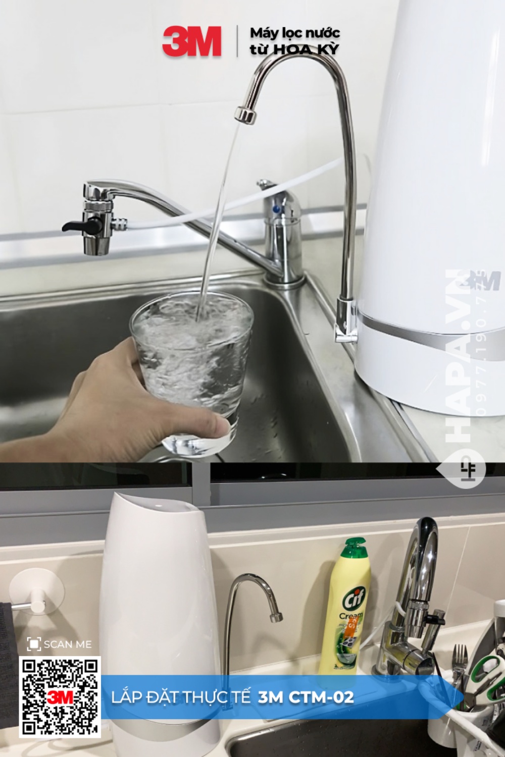 Hình ảnh lắp đặt thực tế của Lắp Đặt Máy Lọc Nước Để Bàn 3M CTM-02 mua chính hãng tại HAPA.VN - Freeship - 2