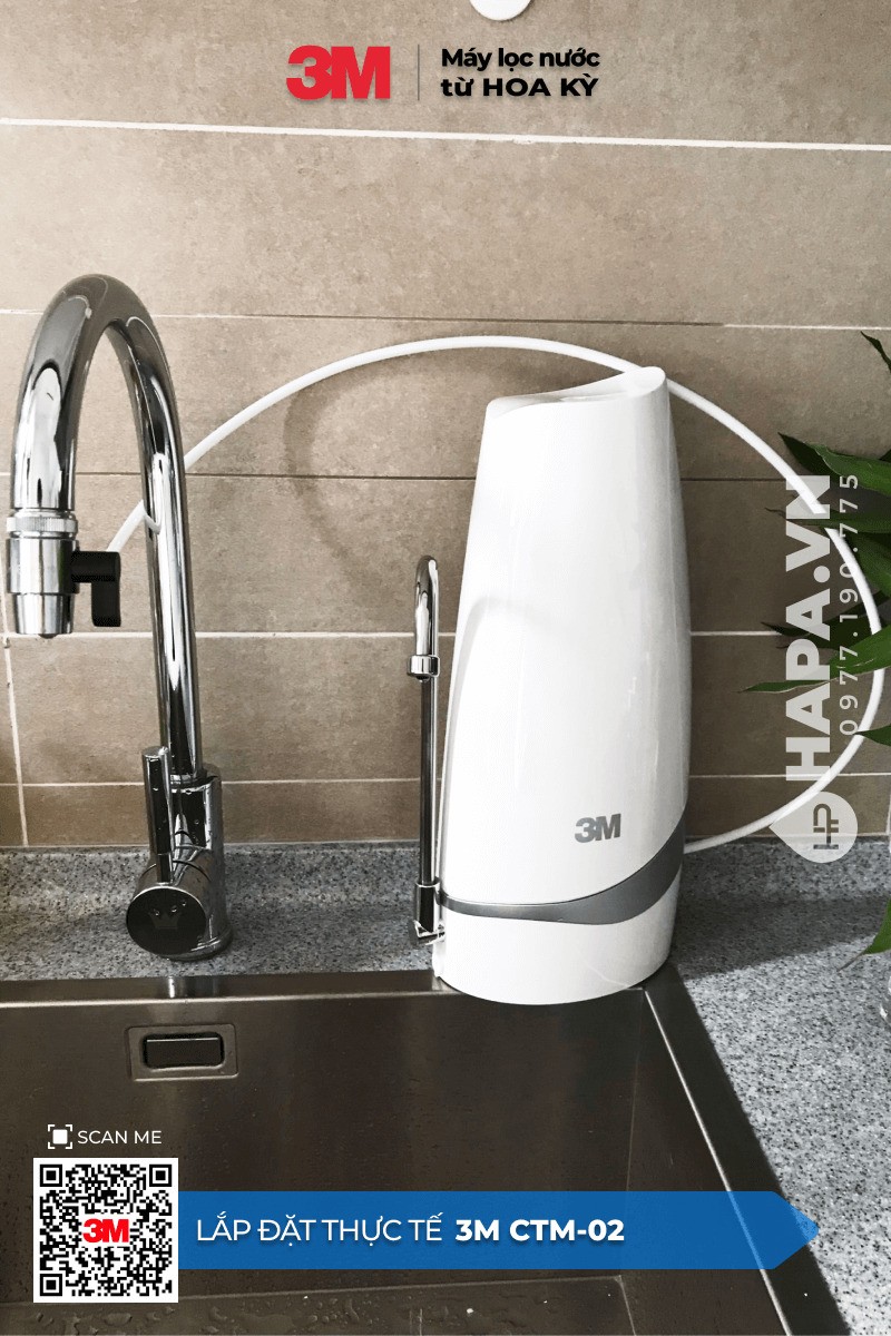Hình ảnh lắp đặt thực tế của Lắp Đặt Máy Lọc Nước Uống Để Bàn 3M CTM-02 tại Villa Song Saigon, Thủ Đức