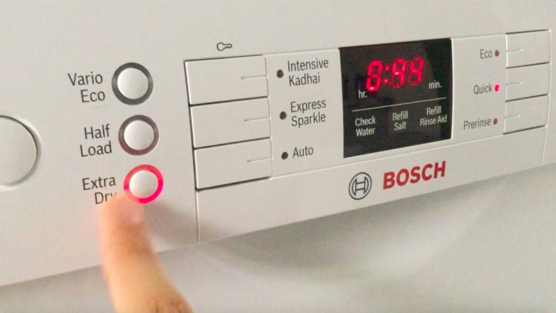Chức năng sấy tăng cường Extra Dry trên Bosch SMI68NS06G