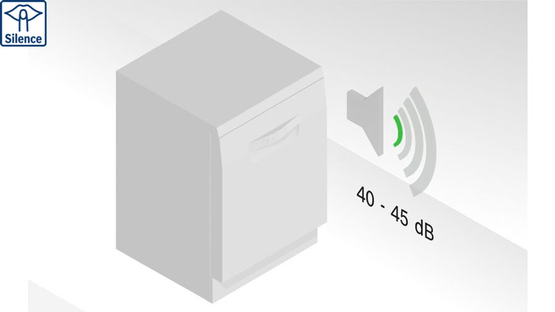 Máy rửa bát Bosch SMI68NS06G hoạt động êm ái 41 dB
