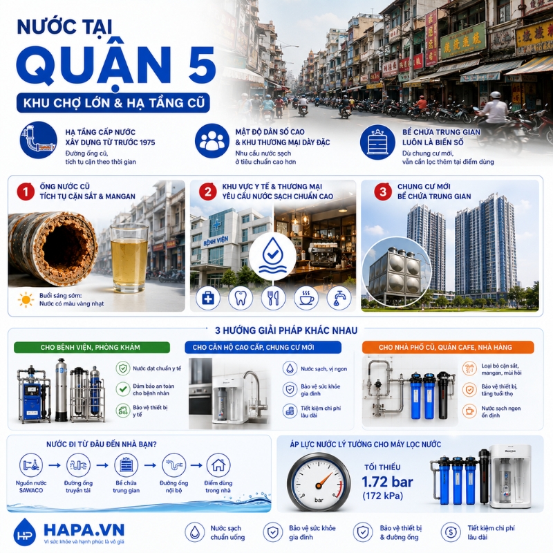 Máy lọc nước Quận 5 - lắp đặt thực tế cho bệnh viện, căn hộ cao cấp và quán cafe khu Chợ Lớn