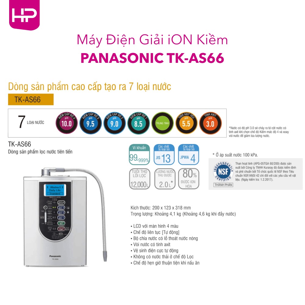  Máy lọc nước Panasonic có hệ thống lọc 4 tầng, giúp loại bỏ 17 chất độc hại theo quy định của JIS và JWPA