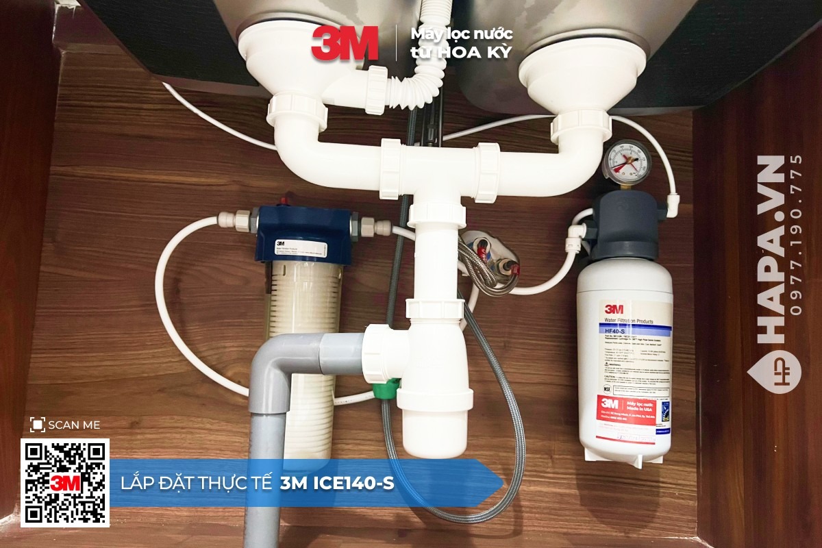 Hình lắp đặt thực tế máy lọc nước 3M - 5