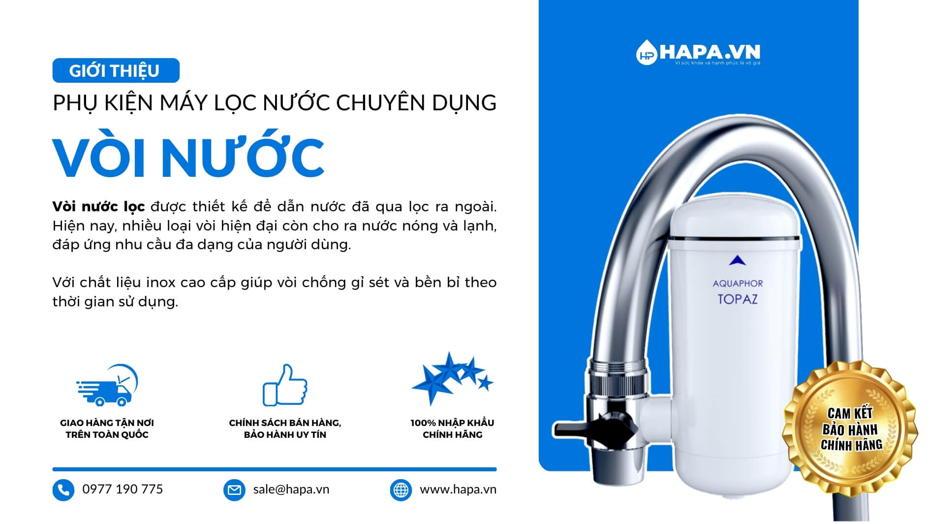 Vòi nước lọc được thiết kế để dẫn nước đã qua lọc ra ngoài một cách thuận tiện nhất