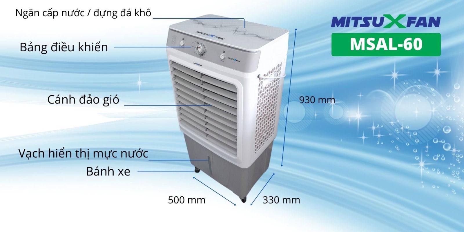Quạt Hơi Nước Cao Cấp MITSUXFAN MSAL60 - Hàng Chính Hãng - 01