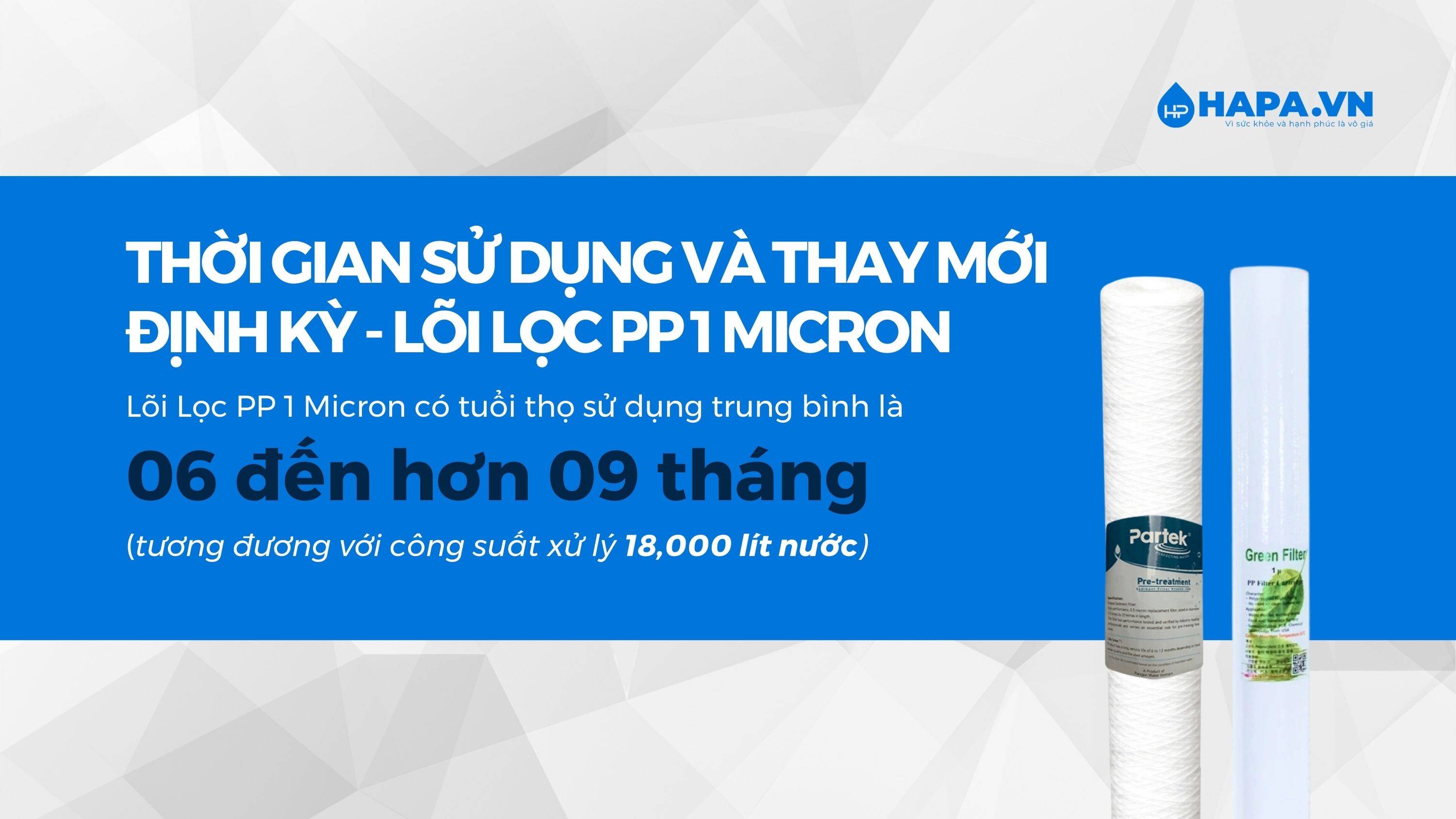 Thời Gian Sử Dụng và Thay Mới Lõi Lọc PP 1 Micron Định Kỳ