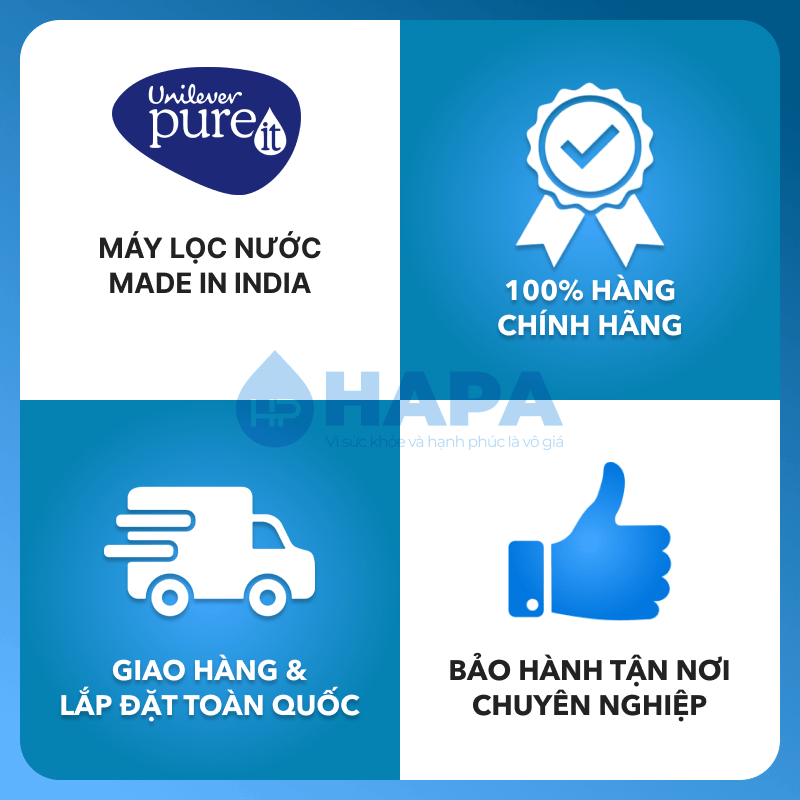Máy Lọc Nước Unilever Pureit chính hãng, nhập khẩu nguyên bộ từ Ấn Độ, có bán tại Điện máy HAPA - Mua ngay tại hapa.vn