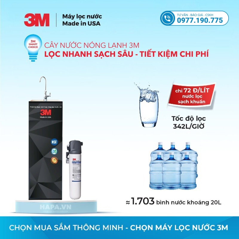 Cây Lọc Nước 3M BREW120-MS | 3M ICE140-S (1 Vòi, Không Dùng Điện) - Bộ Lọc Nhập Khẩu Mỹ