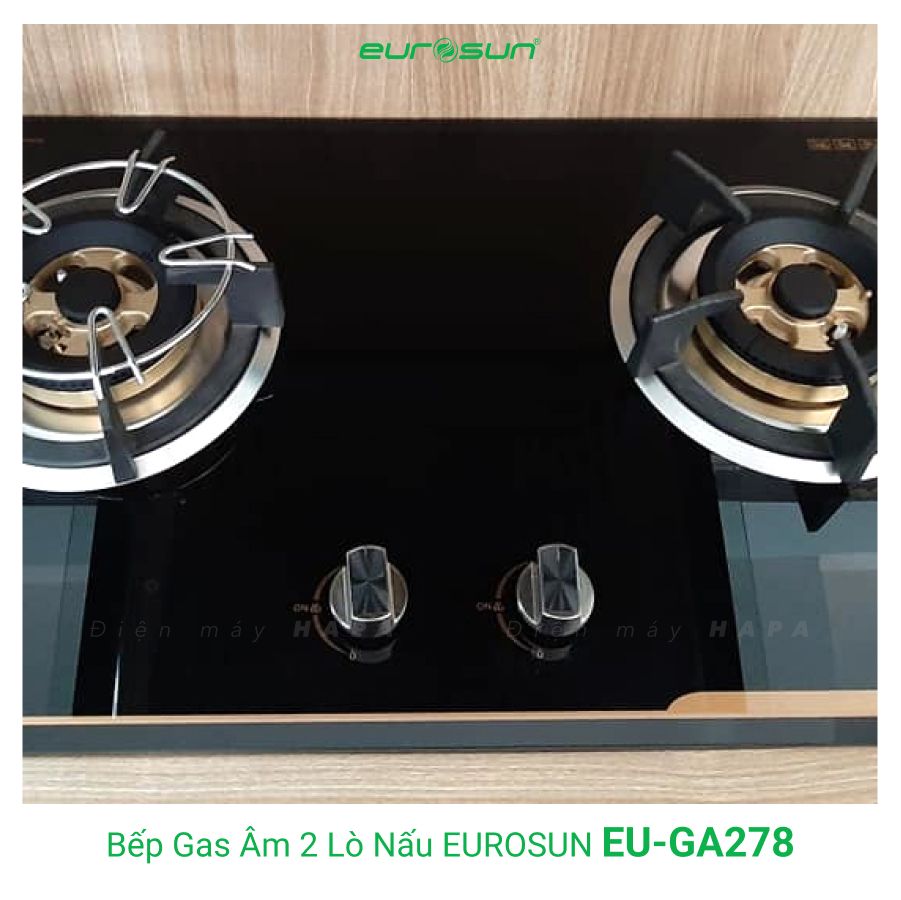 Bếp Gas Âm 2 Lò Nấu Eurosun EU-GA278 - Tiết kiệm gas, Cảm biến an toàn