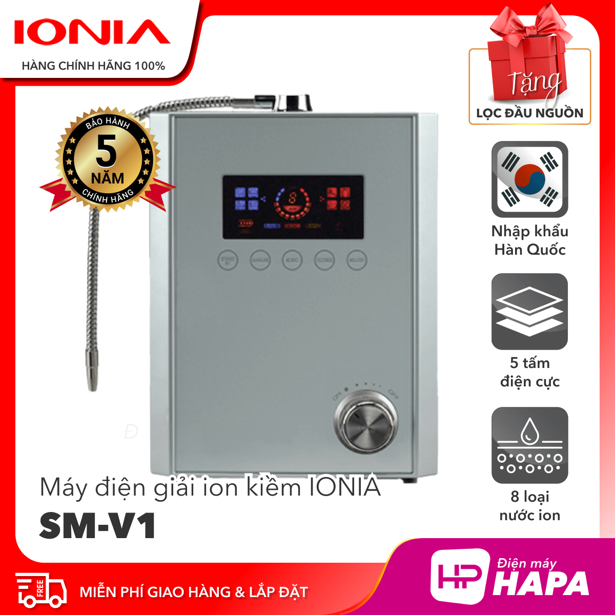 Máy Điện Giải iON Kiềm IONIA SM-V1 - Hàng chính hãng