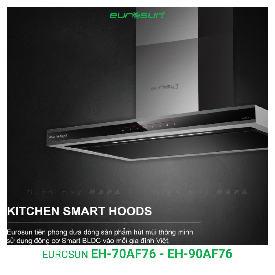 Máy Hút Mùi Gắng Tường Eurosun EH-70AF76 - EH-90AF76, 1000m³/h