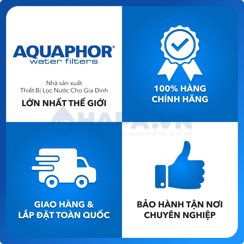 Máy Lọc Nước AQUAPHOR chính hãng, nhập khẩu nguyên bộ 100% từ Châu Âu, có bán tại HAPA.VN - Miễn phí lắp đặt trên toàn quốc.