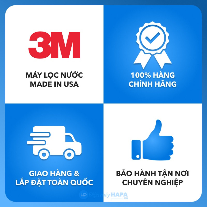 Máy Lọc Nước 3M chính hãng, nhập khẩu nguyên bộ từ Mỹ, có bán tại Điện máy HAPA - Mua ngay tại hapa.vn